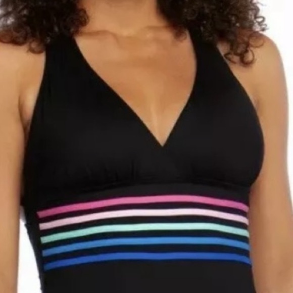 LA Blanca Spectrum V Neck One Piece Swimsuit - Picture 3 of 7